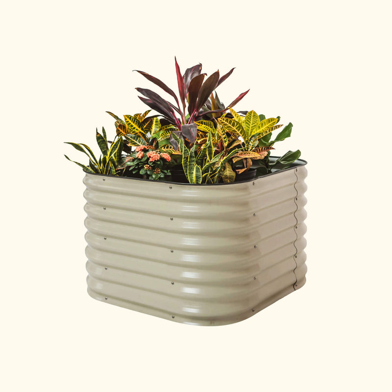 Vego Garden 26 Extra Talll 4 In 1 Modular Metal Raised Garden Bed Kit-Pearl White