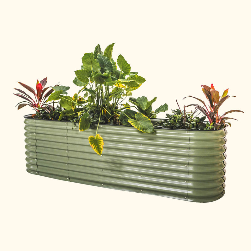Vego Garden 26 Extra Talll 9 In 1 Modular Metal Raised Garden Bed Kit-Olive Green
