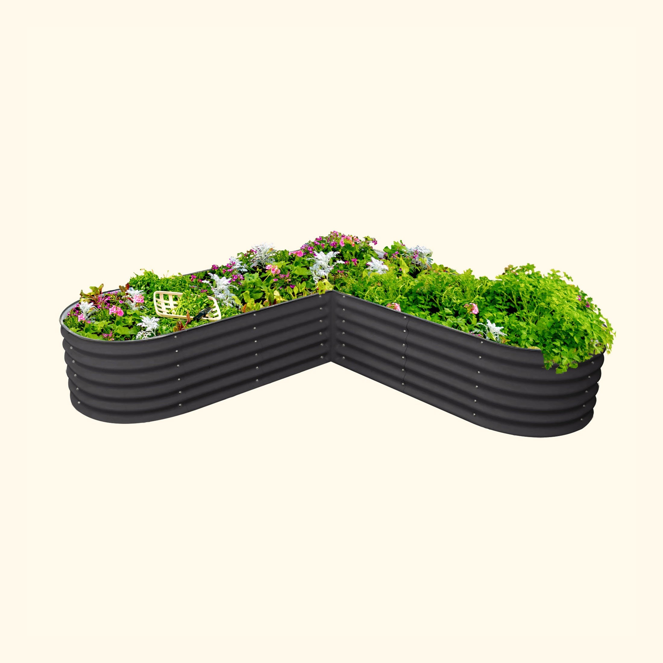 17" Tall L-Shaped Raised Garden Bed Kit - Large Size