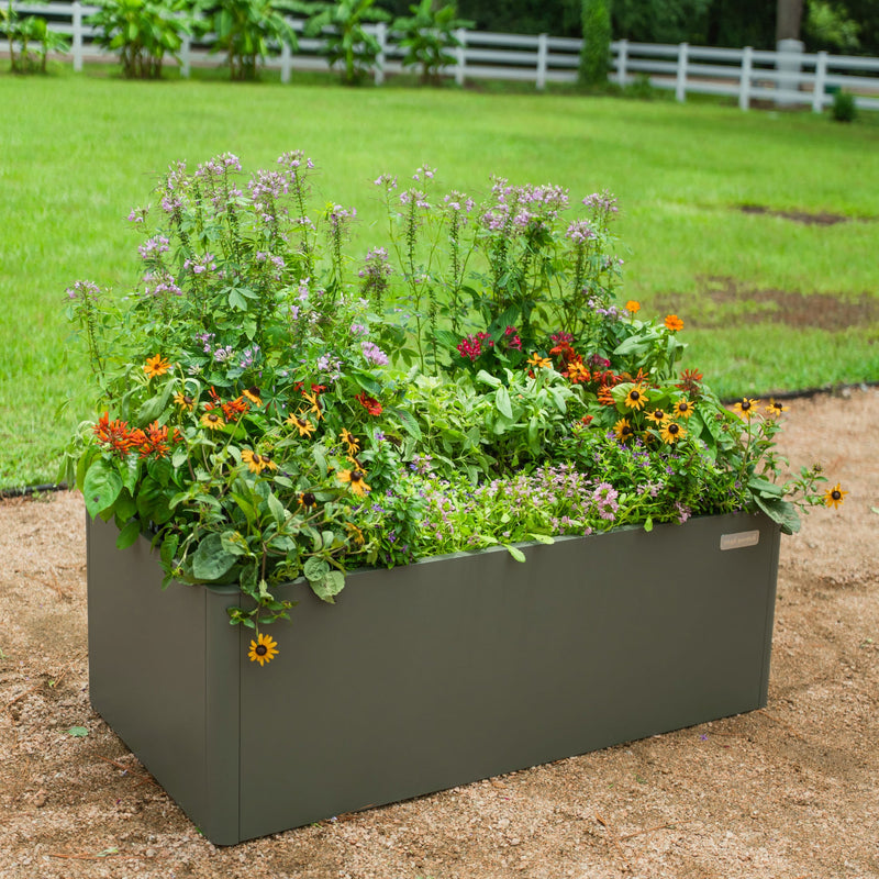 17" Tall Modern Metal Raised Garden Bed | Vego Garden