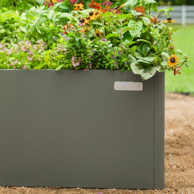 17" Tall Modern Metal Raised Garden Bed | Vego Garden