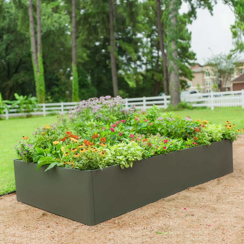 17" Tall Modern Metal Raised Garden Bed | Vego Garden