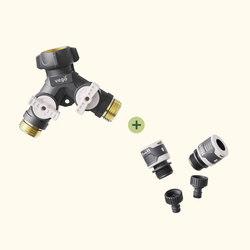 2-Way Hose Splitter with Quick connector set (4) V1