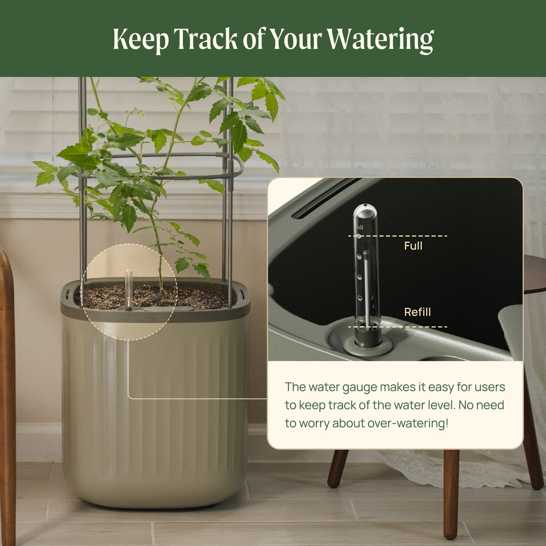 rolling self-watering tomato planter Self-Watering Rolling Tomato Planter with Trellis–Vego Garden