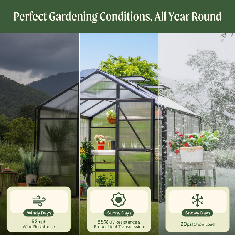 Vego Junior Victorian Greenhouse - 8.0ft Wide