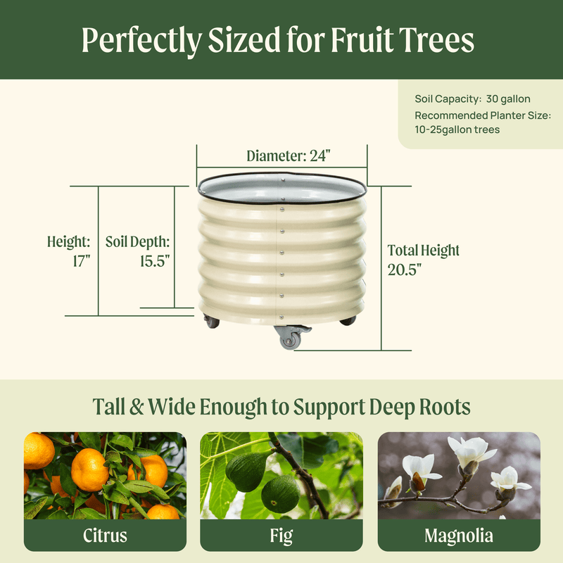 V-Series_Rolling_Tree_Planter_Round | Vego Garden