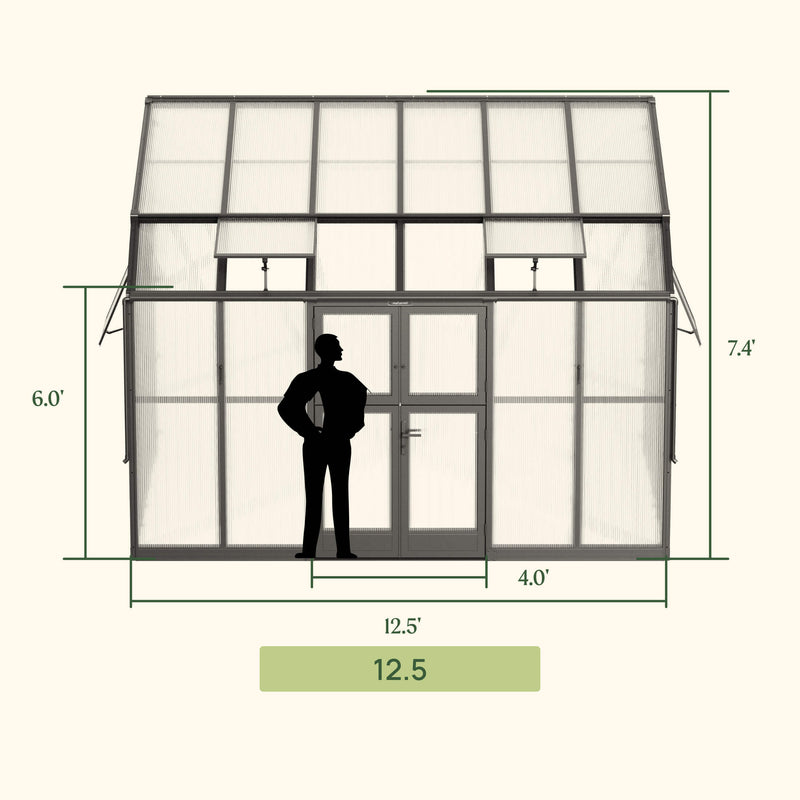 Lean-To Greenhouse - 8.5&