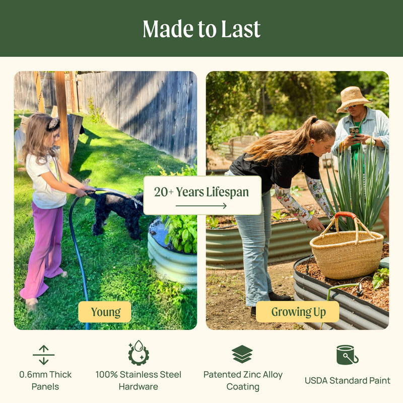 Vego Classic Garden Bed | Modular Metal Raised Garden Bed Kit | Vego Garden