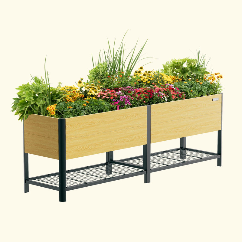 Woodgrain Elevated Bed | VegoGarden
