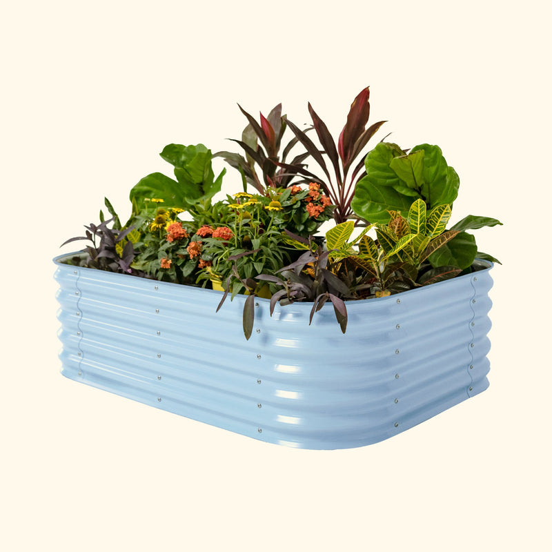 Vego Garden 17" Tall 6 In 1 Modular Metal Raised Garden Bed Kit Sky Blue