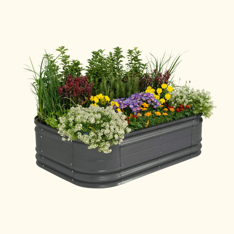 Vego Graden | 17" Tall 6 In 1 Novel Modular Metal Raised Garden Bed Kit Modern Gray