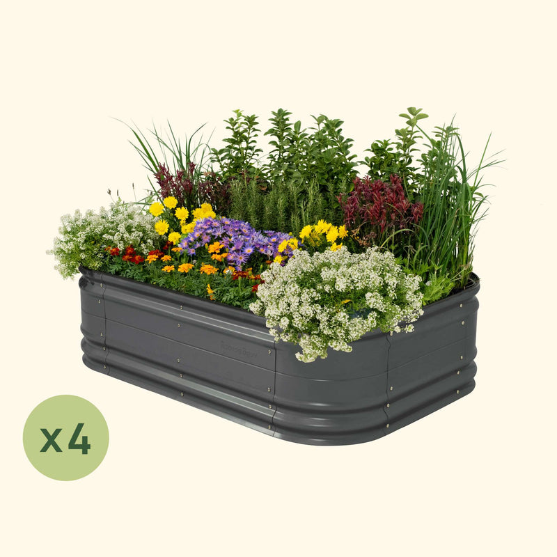 4-Pack 17" Tall 6 In 1 Medium Novel Modular Metal Raised Garden Bed Kit