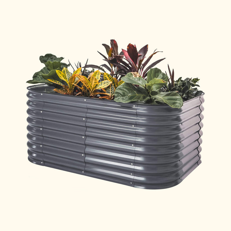 Vego Garden 26 Extra Talll 6 In 1 Modular Metal Raised Garden Bed Kit-Modern Gray