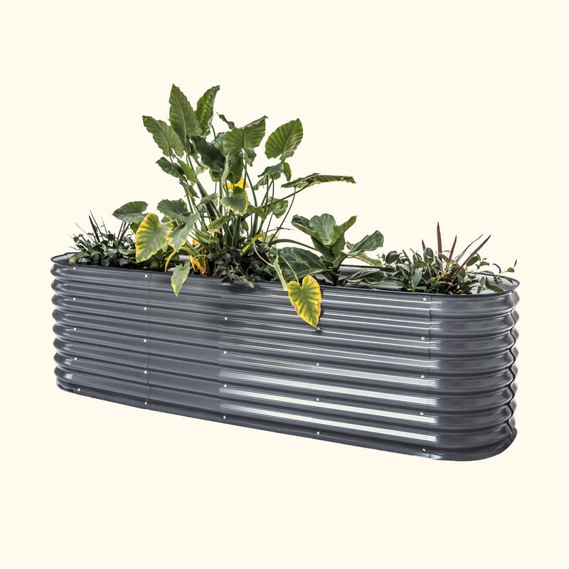 Vego Garden 26 Extra Talll 9 In 1 Modular Metal Raised Garden Bed Kit-Modern Gray