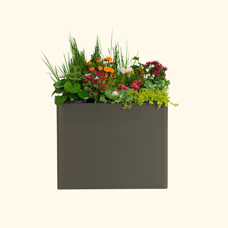 32" Extra Tall Modern 42" x 42" Metal Raised Garden Bed|Vego Garden| UrbanCharcoal