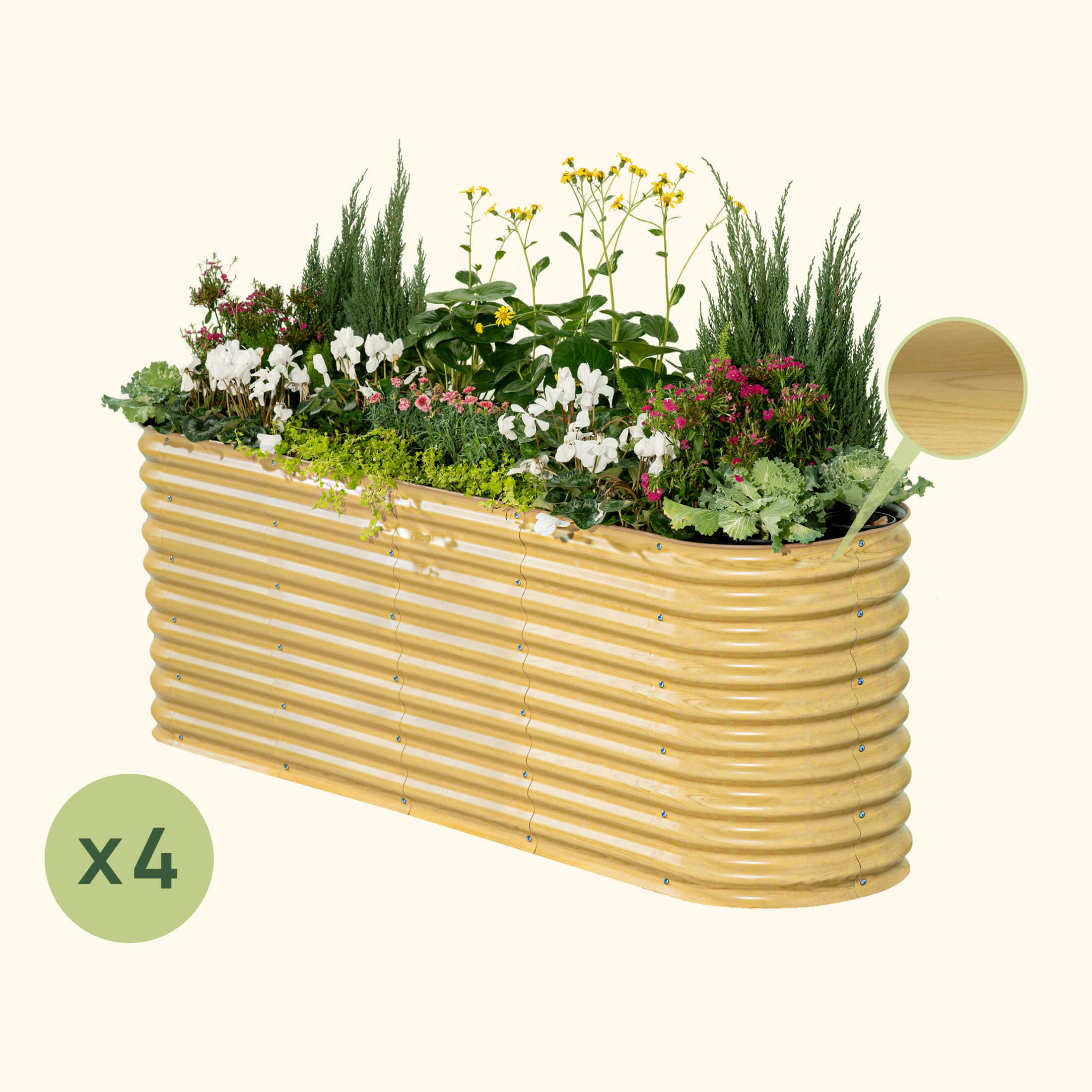 32" Extra Tall 9 In 1 Large Modular Metal Raised Garden Bed Kit