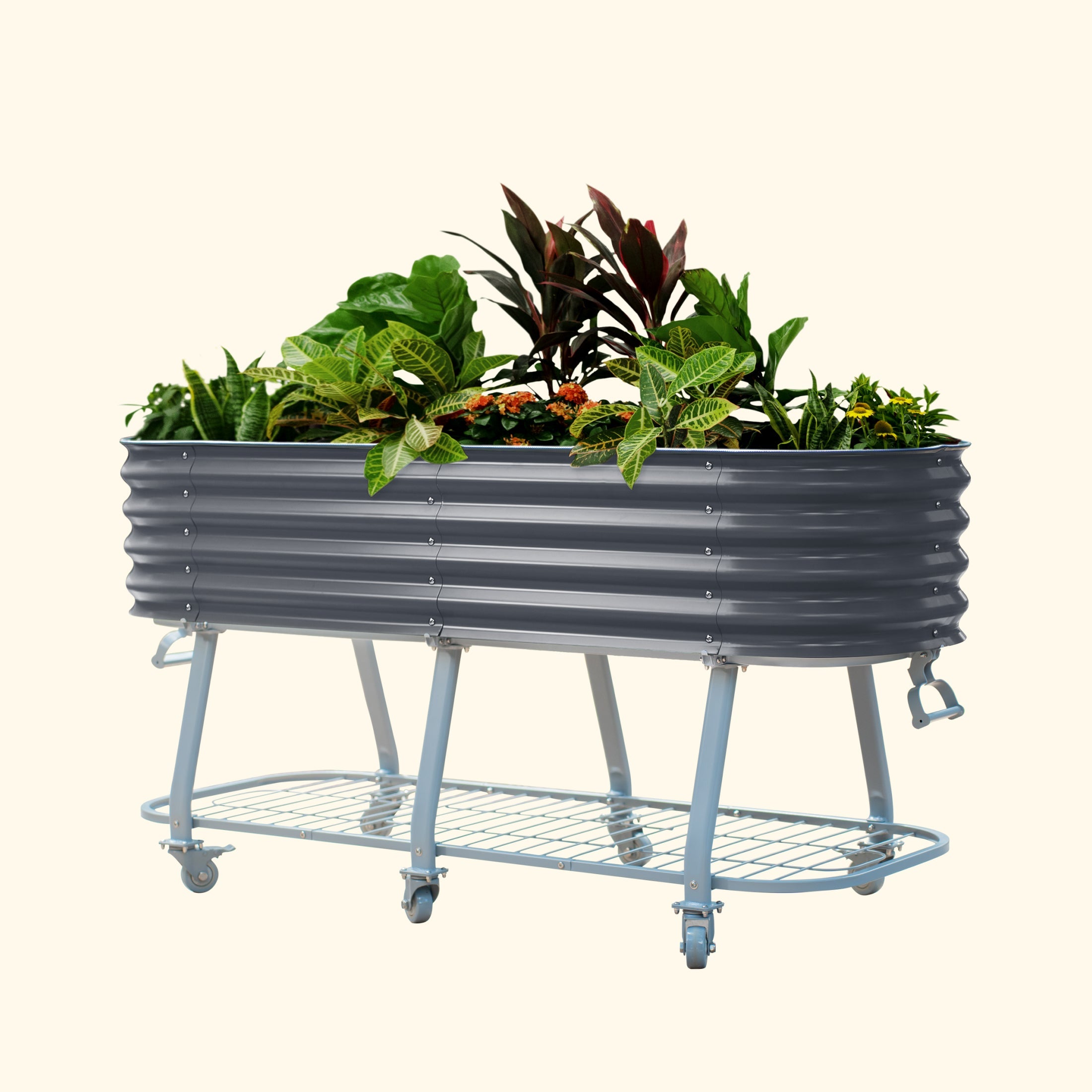 Elevated Garden bed gen2 modern gray 2x6